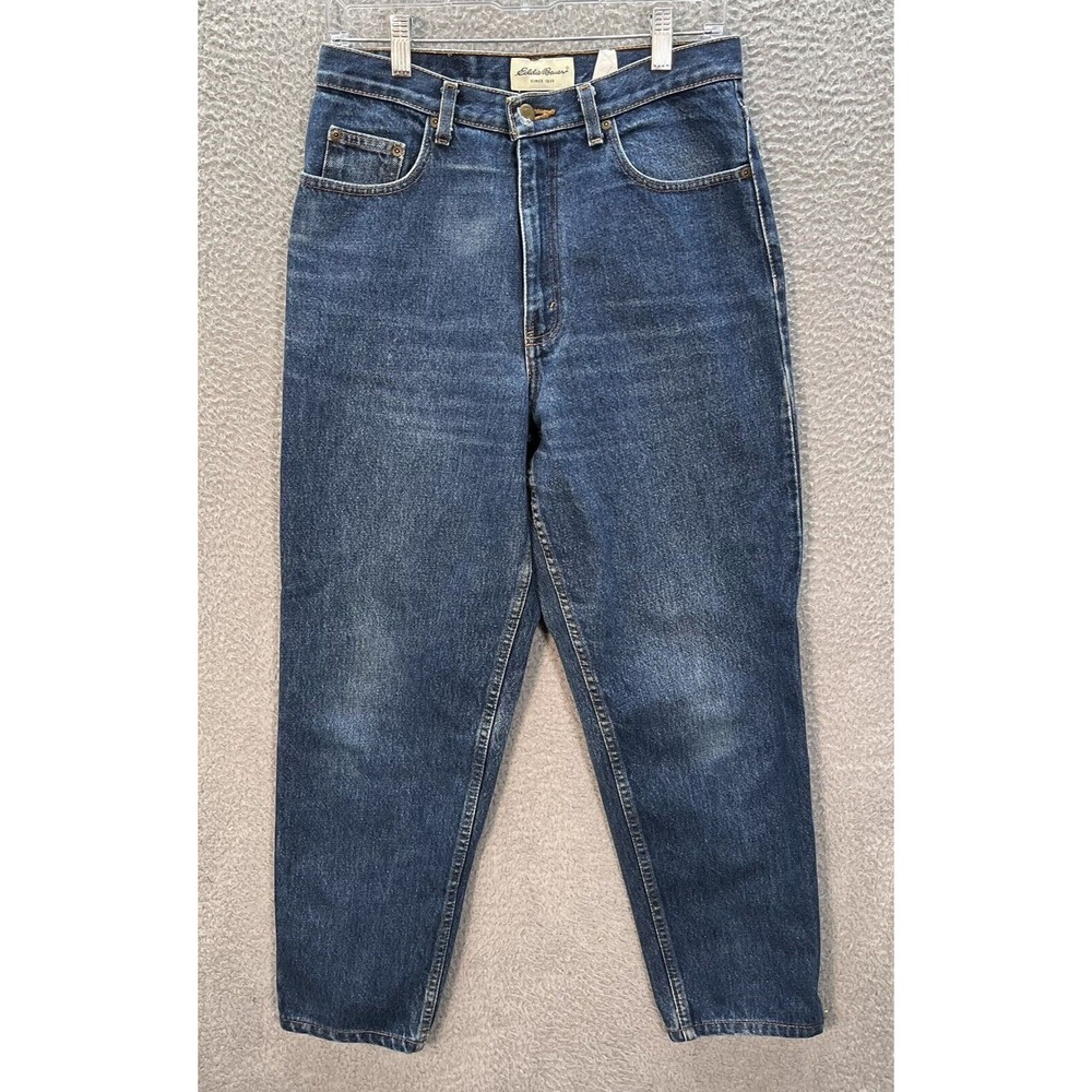 Eddie Bauer Jeans‎ Womens 10 Blue Denim High Rise Outdoors Workwear Preppy *